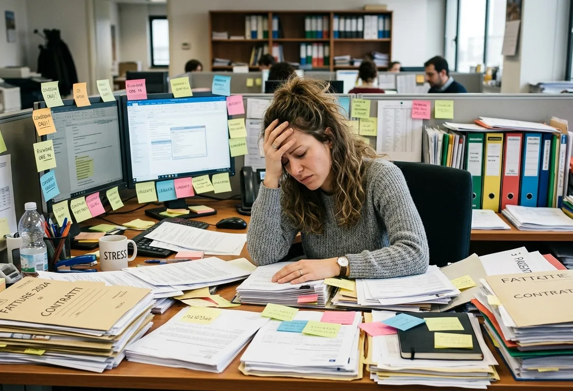 Il caos organizzativo tipico di un'azienda di installazione senza gestionale dedicato